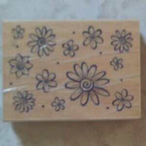 $4 ALL NIGHT MEDIA RUBBER STAMP Flowers New MUST BUNDLE